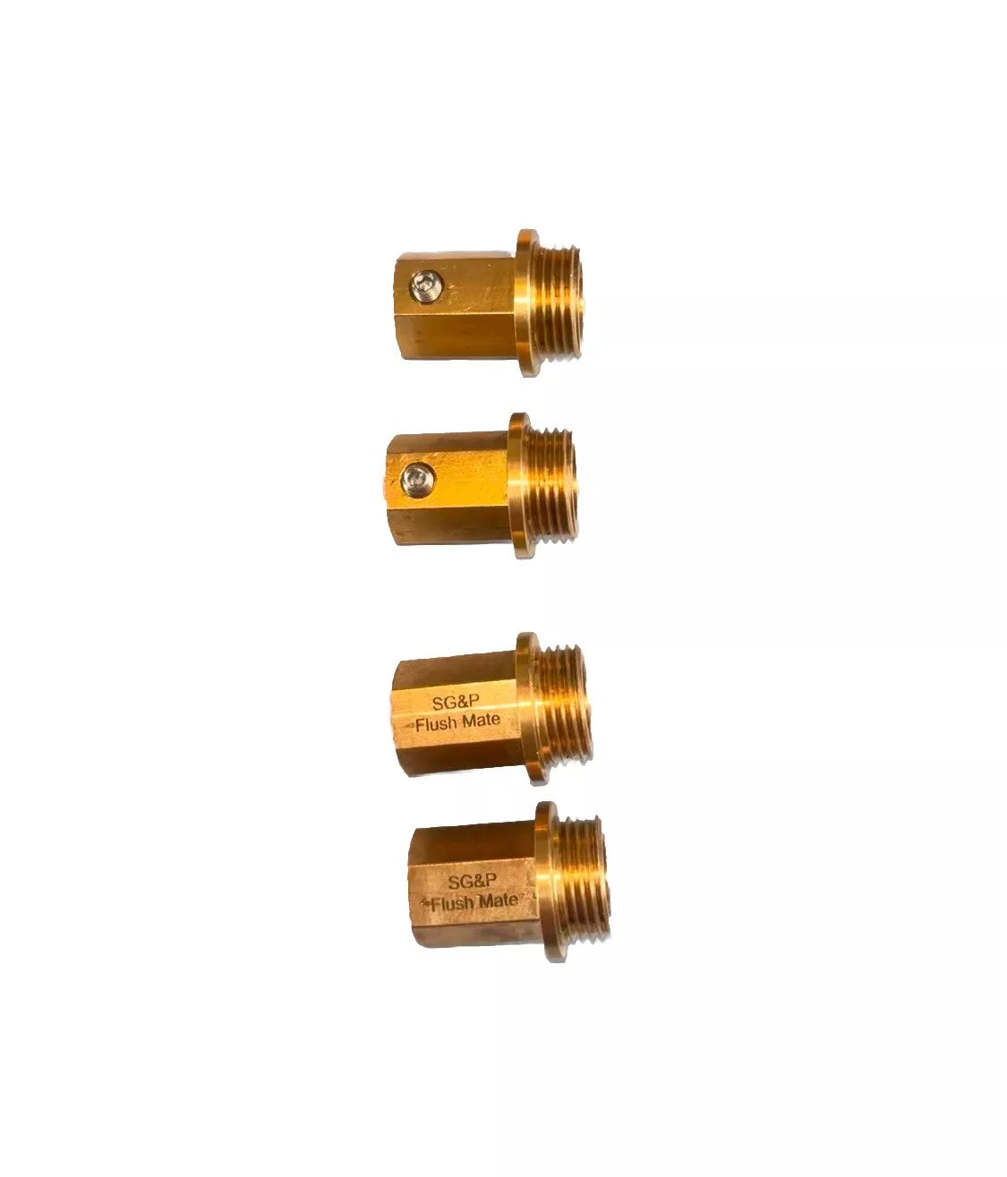Plumbing tool. SG&P Flush Mate tool. Plumbing Tap Service Tool with 2x Brass adapters - please note that if you want the 4 brass adapters package so you can flush bath and shower at the same time. Type in ‘4’ in the search bar and choose the 4 option.